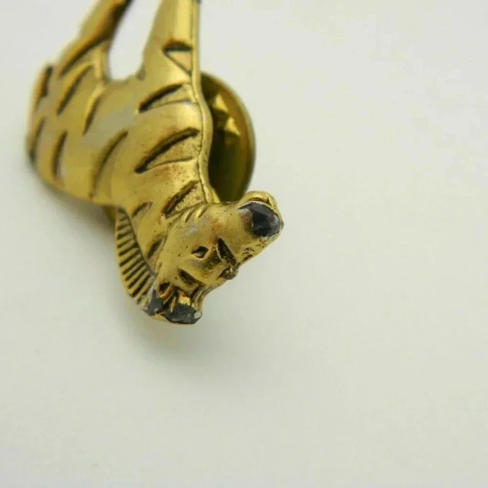 Zebra Gold Tone Tie Tack Vintage
